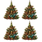 Set of 4 Sea Turtle Christmas Ornaments with Hanging Loops for Tree Decor