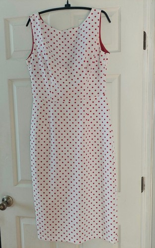 Bettie Page Las Vegas dress XL white w red polka dots - Picture 4 of 9