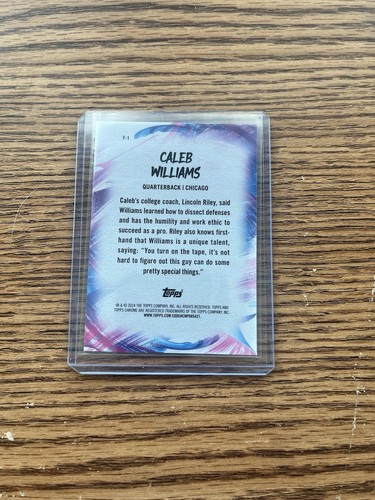 2024 Topps Chrome Caleb Williams Finesse X-Fractor - Foto 2 di 2