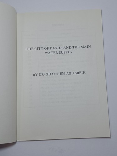 The City of David and the Main Water Supply 1988 Dr. Ghannem Abusbeih PB Book - Picture 6 of 10