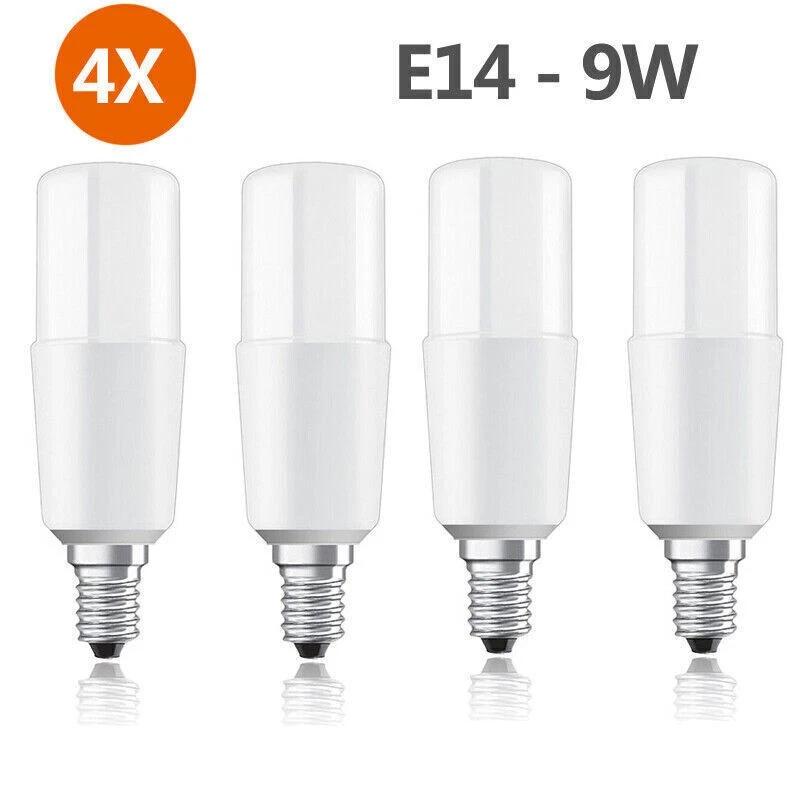 4PCS LED T37 9W E14 tube bulb Stick Cold white 6500K Daylight - Image 2 of 4