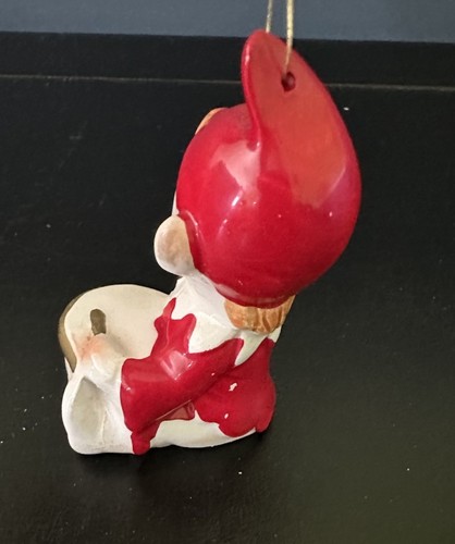 Vintage INARCO Christmas Pixie Elf Band Ornament Ceramic 2.5” Set Of 2 Japan - Picture 4 of 10