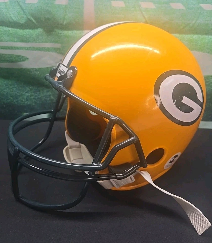 Capacete de futebol americano Franklin Green Bay Packers vintage da década de 1980 (não para contato) Man Cave - Imagem 2 de 4