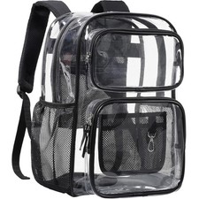 Clear Backpack for School - 17 inch Large Heavy Duty Clear Bookbag for Boys a...