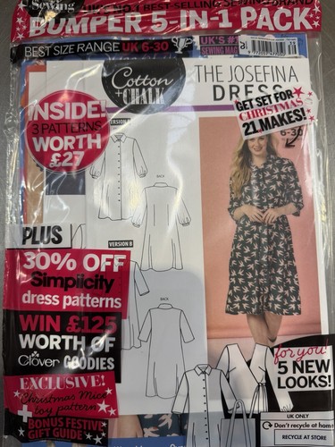 Simply Sewing Magazin #139 2025 Bumper 5-in-1 Pack: Das Josefina Kleid (6-30)