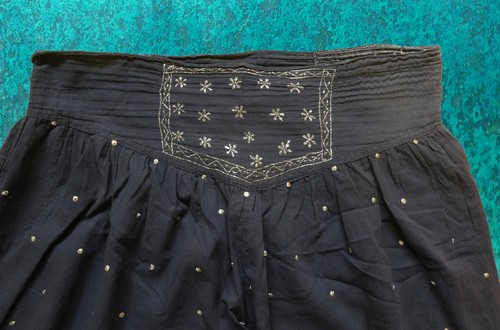 Vintage 80ziger Jahre Pumphose indisch blau Pailetten Gr. L Bw dün - Bild 2 von 4