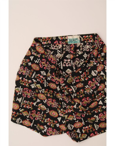 VINTAGE Womens Casual Shorts W32 Large Black Fair Isle WD09 - Picture 3 of 3