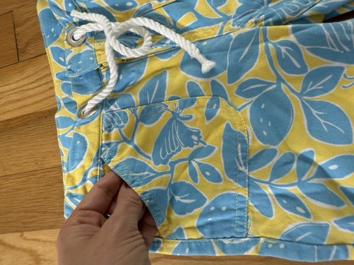 lilly pulitzer girls vintage cotton pants Butterfly Floral Blue yellow Rare Sz 6 - Picture 2 of 6