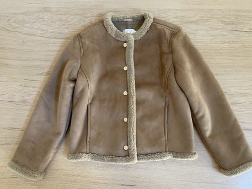 Retail $140 MWT Abercrombie And Fitch Faux Fur Shearling Jacket  WARM & Comfy M - Picture 10 of 13
