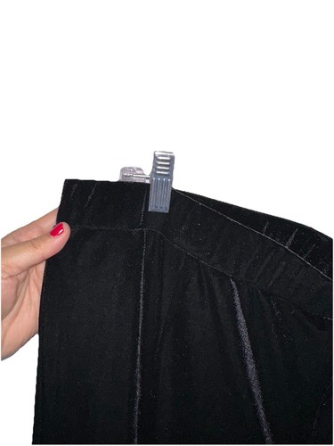 MING WANG Size XL Black Velvet Stretch Wide Leg Pull On Pants Elastic Waist - Picture 4 of 9