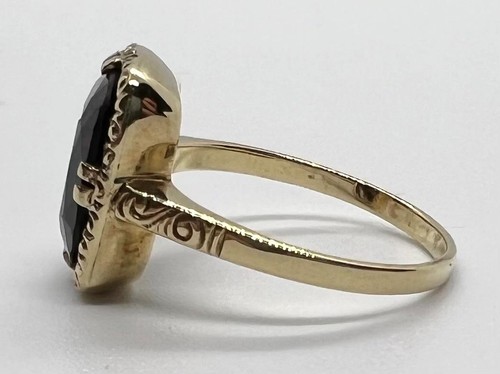 Antique Georgian Stamped 9ct Gold & Garnet Ring UK M US 5 3/4 2.67g AF NoReserve - Picture 5 of 24