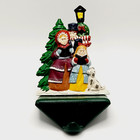 Enesco Christmas Old Time Carolers Heavy Cast Iron Vtg Stocking Holder Holder