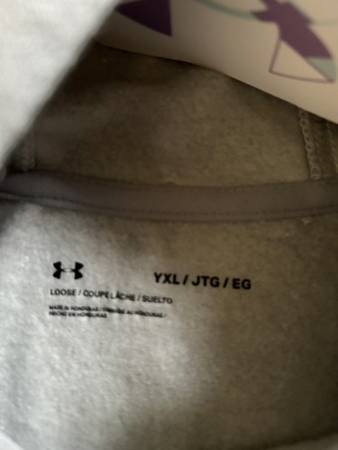 Under Armour Girl's Rival Fleece Logo Cotton Hoodie Size YXL NWT - Picture 3 of 8