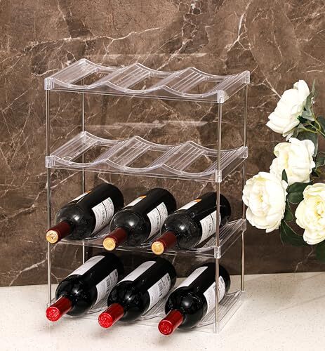 Stackable Water Bottle Organizer/Holder for Cabinet 4 Tier-Holds 12 Bottles - Picture 4 of 7