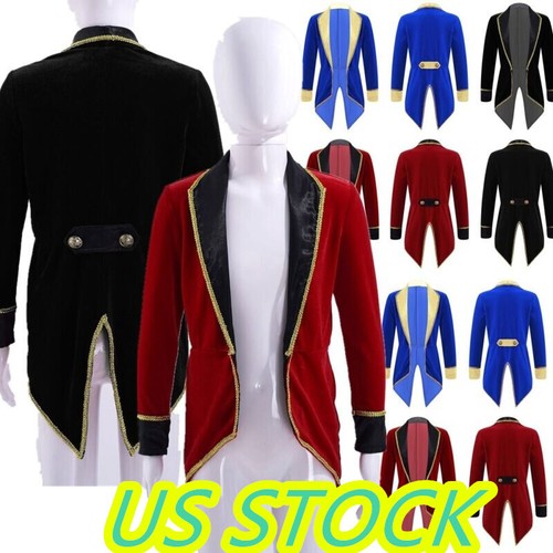 Kid Boy Showman Costume Magicians Tailcoat Tuxedo Jackets Halloween Cosplay - Picture 6 of 50