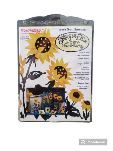 Vintage NIB Stampaflex Sunflowers Foam Stamp Kit Endless Patterns All Ages Nice - Picture 1 of 11