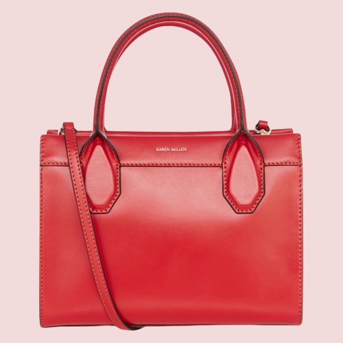 Karen Millen Women's Red Medium Leather Tote Bag With Dust bag SK023 BB 08 - Picture 5 of 8