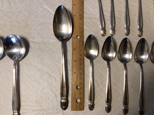52 Piece Holmes & Edwards Danish Princess 1938 Inlaid Silver Plate Flatware IB43 - Picture 11 of 24