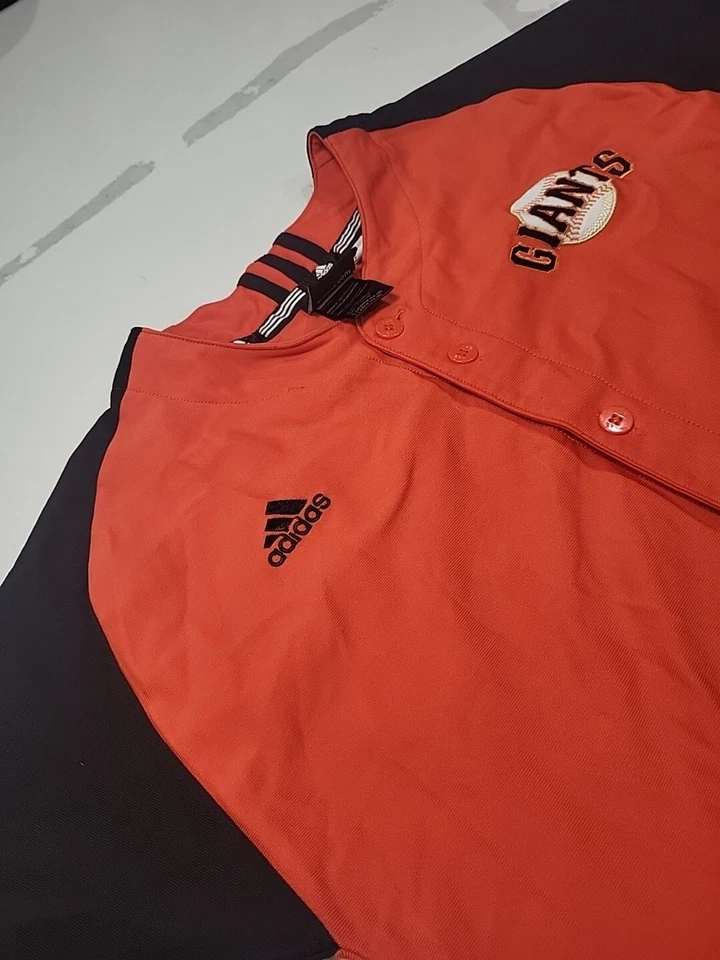 Camiseta San Francisco Giants Adidas Buster Posey laranja tamanho juvenil grande - Imagem 4 de 4