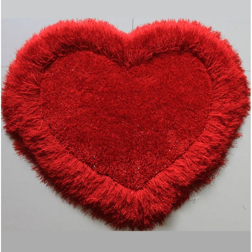 Tappeto Shag 28in x 32in Forma Cuore Trapuntato a Mano Spessore 4 Pollici per Soggiorno - Foto 18 di 31