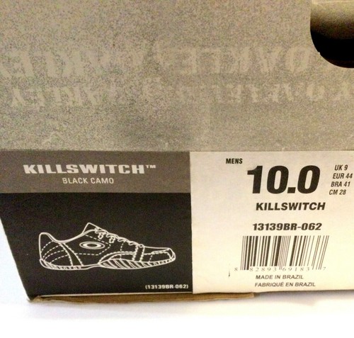RARE OAKLEY KILLSWITCH SHOES Black Camo w/ Blk Suede Men's 10 Silver Icons & Box - Picture 6 of 9