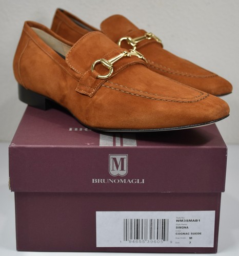 BRUNO MAGLI WOMEN NIB $350 SIMONA COGNAC SUEDE LOAFER. MADE IN ITALY. US 7/EU 37 - Picture 3 of 13