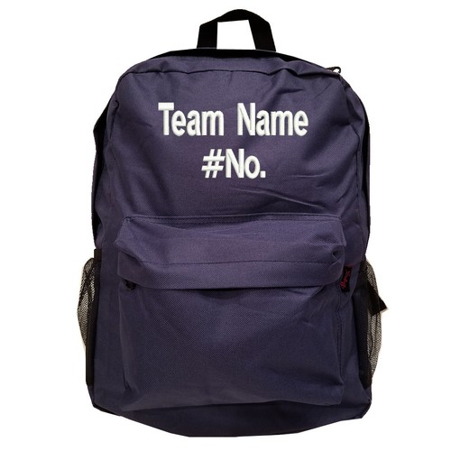 ZAINO PERSONALIZZATO - Zaino blu navy con nome squadra e numero ricamati - Foto 1 di 4