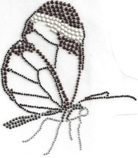Butterfly Motif Rhinestone Rhinestud Design Bling Hot Fix Iron on Transfer 1151