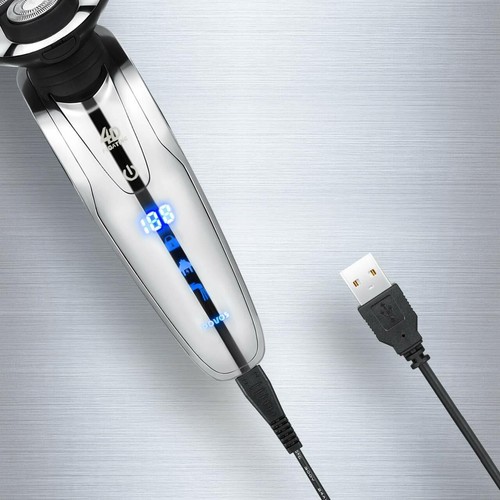 Elektrischer rotierender Herrenrasierer Rasierer 3 KOPF wasserdicht mit austauschbaren Trimmerköpfen - Bild 5 von 6