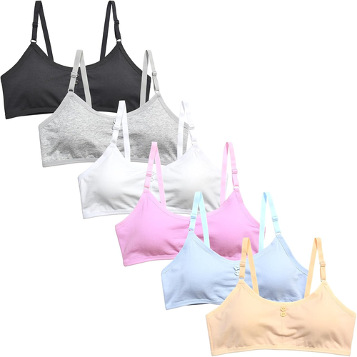 30A 32A Bras for Teens Wireless Training Bras for Girls Ages 10-16 Years 6 Pack - Picture 7 of 12