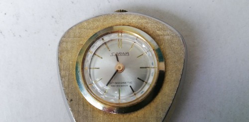 Vintage Sorna Anhänger Halskette Uhr Paar Design auf Rücken mechanisch arbeiten - Bild 3 von 5