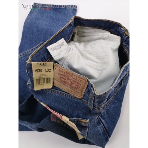 LEVI'S jeans LEVIS 534 Blu Slim Fit Dritto Vita Alta Original Vintage Deadstock - Foto 6 di 11