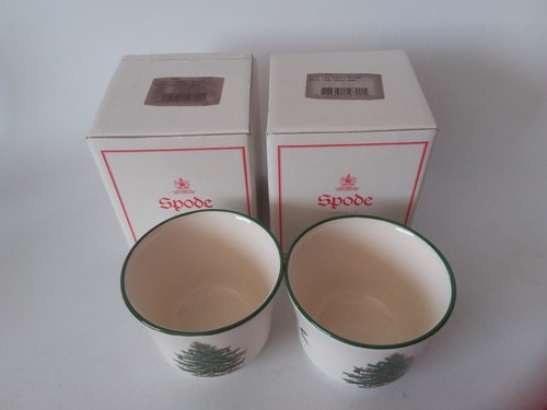 Spode England Christmas Tree (2) Votive Round Candle Holders in Boxs Nice - Picture 3 of 4