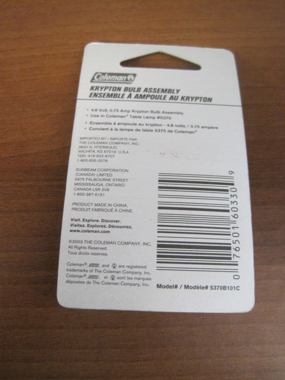Coleman Krypton Bulbs Assembly 4 8 Volt 0 75 Amp