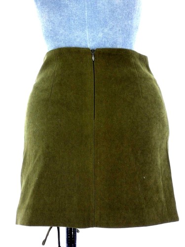 Mini Skirt Lace Up Detail Olive Green Criss Cross Retro 60s 70s Size S BNWT - Picture 4 of 5