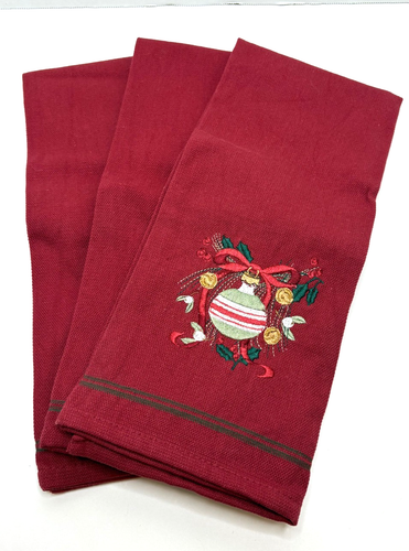 Longaberger rot & grün Weihnachten Handtücher -- 4er Set -- gebraucht - Bild 4 von 6