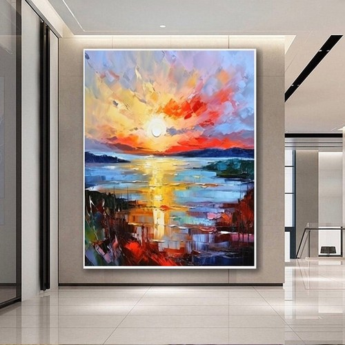 Venta Pintura Original Abstracta Amanecer 60"H X 48W $3,495 Ahora $1,795 - Imagen 4 de 14