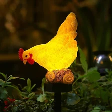 Outdoor Chicken Solar Lights: Garden Decor for outside Patio Yard Cute Chicken G