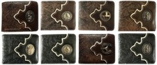 Cross Praying Cowboy, Longhorn Men Western Wallet Bifold Style