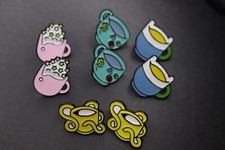 8 enamel lapel Pin Bundle joblot wholesale resell adventure time mugs 3 sets