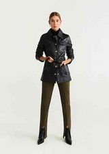 Mango Pockets Leather Jacket