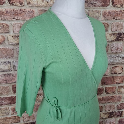 Mads Norgaard Dalis Dress Knitted Wrap Small Light Green UK 10 Knee Length - New - Picture 5 of 14