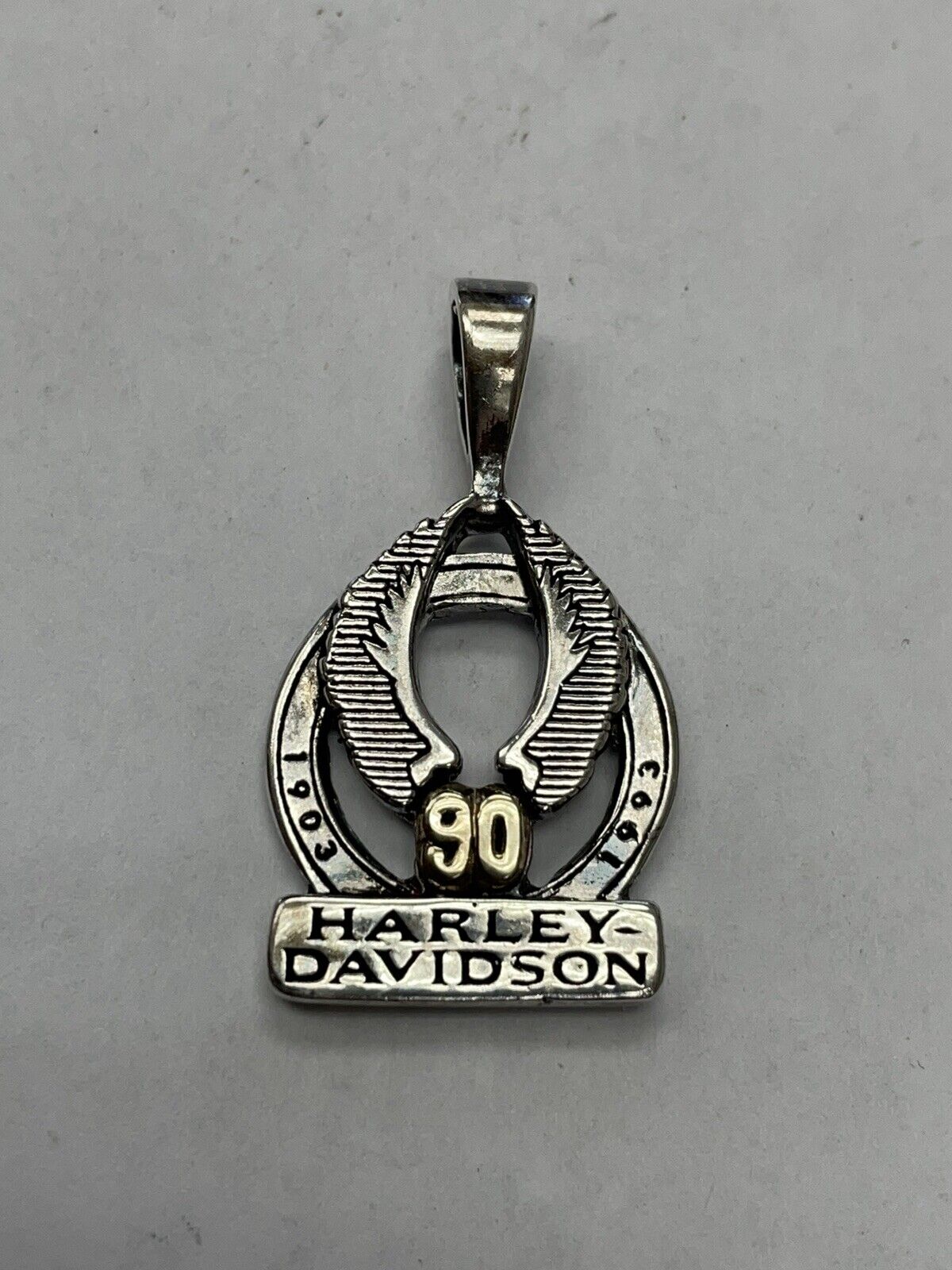 Harley Davidson Sterling Silver And 18kt Gold 90 … - image 1