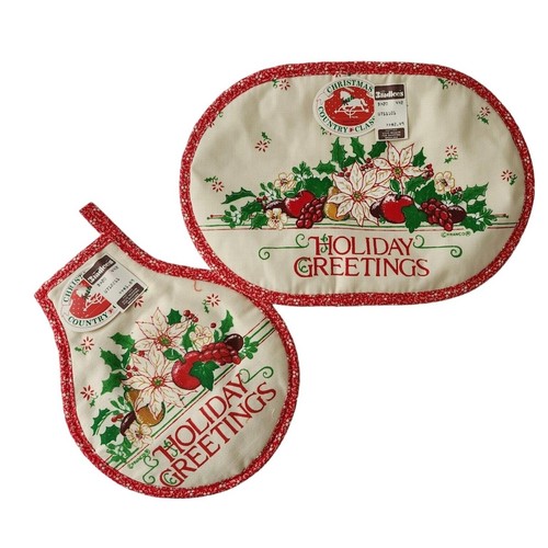 Vintage Franco Topflappen und Warmkissen Urlaub Weihnachten Weihnachtsstern - Bild 2 von 4
