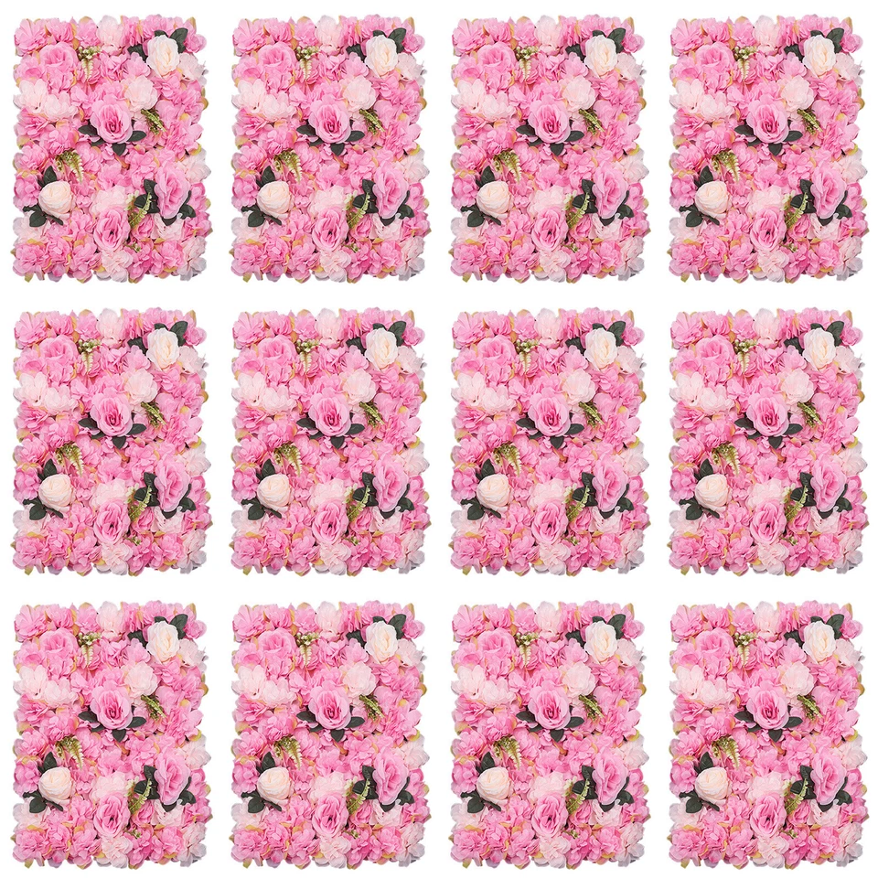12 Piezas Paneles de Pared Rosa para Decoración de Bodas 60x40cm Paneles de Pared Flores EE. UU. Foto 2 de 4