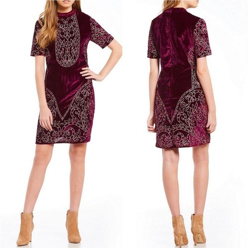 Chelsea & Violett besticktes kurzärmeliges Schichtkleid aus Samt neu mit Etikett Größe XS - Bild 7 von 7