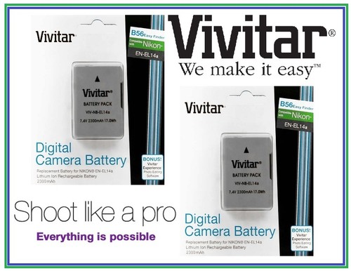 2300mAh 2 Stck. EN-EL14a Akku & Ladegerät für Nikon Coolpix P7000 P7100 P7700 P7800 - Bild 4 von 6