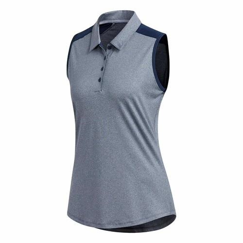 adidas Performance Ultimate 365 Heathered Womens Sleeveless Golf Polo Shirt - Picture 2 of 2