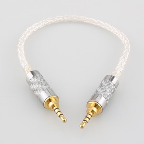 2.5/3.5/4.4mm Jack Plug Pure Silver Male to Male Audio Adapter Cable AUX Cable - Picture 6 of 6
