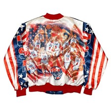 Vtg Rare NBA Dream Team USA Basketball Fanimation Chalk Line Jacket. Mens XL